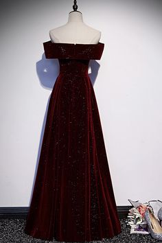 Long Evening Dresses Elegant, Prom Dress Burgundy, Prom Dresses Off The Shoulder, Winter Wedding Guest Dress, Off Shoulder Evening Dress, Prom Dress Evening, Burgundy Velvet, فستان سهرة, Evening Dresses Elegant