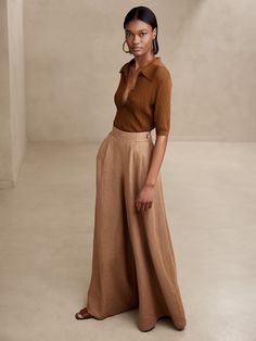 Women's Best Selling Clothing | Banana Republic Elegant Formal Polo Collar Sweater, Elegant Collared Polo Sweater, Elegant Fitted Polo Sweater With Collared Neckline, Spring Polo Collar Sweater, Fitted Chic Polo Sweater With Seamless Collar, Spring Polo Sweater For Workwear, Chic V-neck Polo Sweater For Spring, Elegant Polo Sweater With Seamless Collar, Chic Brown Tops For Business Casual