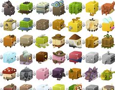 an image of many different types of animals in pixel art style icons on a white background