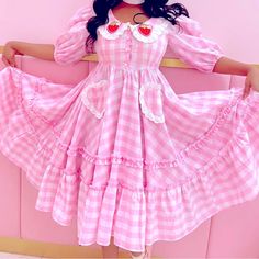 Woman’s Size Small Strawberry Dress. Good Condition. Pink Gingham Dress, Strawberry Dress, Pink Gingham, Gingham Dress, Wizard Of Oz, Wizard, Gingham, Colorful Dresses, Womens Dresses