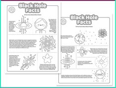 the black hole fact sheet is shown with information about how to use it and what to do