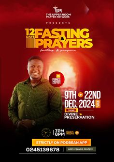 the flyer for two fasting prayers with pastor, dr john o'kele