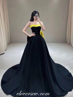 Description: 1.Fabric: Satin 2.It can be made in other colors and custom size,please contact us.If dress is custom made, we need to size as following(If you aren't sure how to get it,here is our measuring guide) bust:______ cm/inch waist:______cm/inch hip:_______cm/inch hollow to floor with bare foot:_______cm/inch extra heels:_______cm/inch shoulder to shoulder :_______cm/inch (measured from back of shoulder) shoulder to bust :_______cm/inch (measured from middle shoulder to nipple) shoulder to Black Fitted Satin Ball Gown, Fitted Black Satin Ball Gown, Fashion Formal Dresses, Extra Heels, Baju Kahwin, Detail Couture, Fashion Formal, Princess Ball Gowns, Prom Dress Inspiration