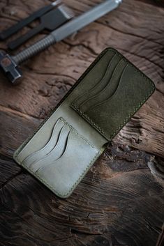 %100 Real Leather, %100 Handmade  We use traditional methods in all our products We use carefully selected leathers Handmade Green Leather Trifold Wallet, Artisan Bifold Wallet For Daily Use, Front Pocket Wallet, Leather Card Case, Clip Wallet, Pocket Wallet, Slim Wallet, Money Clip Wallet, Custom Leather