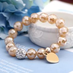 Handmade Beads Bracelets for Women Rhinestone Balls Design Love Heart Bracelet for Girls New Year GiftModel Number:1005001808921441 Love Heart Bracelet, Bracelet For Girls, Glitter Ball, Beads Bracelets, Bracelet Design, Bracelet Ideas, Kids Items, Bracelets Handmade Beaded, Bracelets For Women