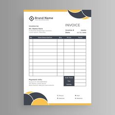 an invoice form with circles on it