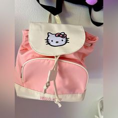 Cute Mini Backpack For My Rave Babes Or Could Also Be For Your Little Girl Super Cute And Espacious Cute Hello Kitty Print Bags For Back To School, Trendy Cat Design Backpack, Cute Hello Kitty Print Backpack For Daily Use, Trendy Hello Kitty Print Bag For Back To School, Trendy Hello Kitty Print Back To School Bag, Cute Hello Kitty Print Bag For Students, Trendy Hello Kitty School Bag, Pink Backpack With Cat Design For Daily Use, Cute Hello Kitty Print Student Bag