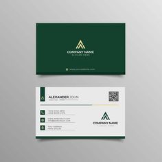 business card with green and white colors