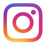 the instagram logo is shown in purple and pink colors, with an orange circle on top