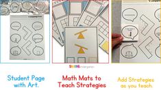 four pictures with different shapes and numbers for math mats to teach students how to use them