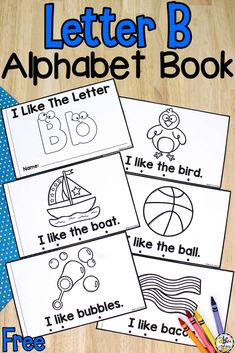 printable letter b alphabet book for kids to practice their handwriting and coloring skills