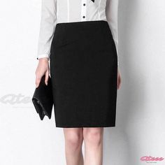 Qteee - Classy High-Waisted Pencil Skirt for Office, Accentuating Curves High Waist Mini Skirt For Office, Office Lady High Waist Lined Mini Skirt, Elegant Non-stretch Office Skirt, Elegant Non-stretch Skirt For Office, High Waist Lined Mini Skirt For Office, Non-stretch Elegant Mini Skirt For Workwear, Elegant Non-stretch Mini Skirt For Work, Non-stretch Lined Office Skirt, Office Pencil Skirt With Pockets