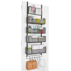 PRICES MAY VARY. 【Adjustable Smart Design】The height between our over door organizer’s tiers is adjustable! You can freely store stuff of different heights by adjusting the spacing between the baskets. Easily store and take out what you want! 【Strong Load-bearing & Strudy】Compared with ordinary fabric products, our over the door storage can bear high-strength weight. Don't worry about it being deformed when storing heavy loads or even the product falling to hit people or the bottom plate. Safer Back Of Door Storage Ideas, Over Door Storage, Over The Door Storage, Pantry Door Organizer, Bathing Products, Closet Pantry, Organizer For Bathroom, Over The Door Organizer, Fabric Products