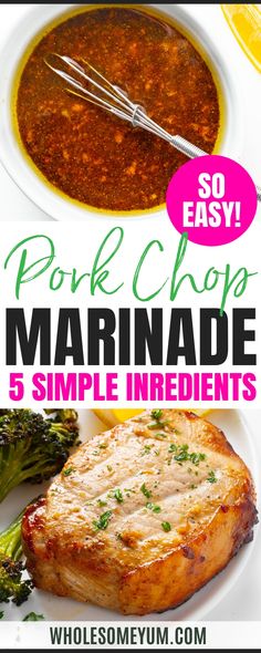 pork chop marinade recipe with broccoli and sauce