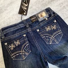 La Idol Dark Blue Skinny Jeans With Beautiful Silver Rhinestones And Embellishments 97% Cotton 3% Elastin New With Tags Real Y2k, Cutesy Clothes, Jeans With Rhinestones, La Idol Jeans, Bedazzled Jeans, Y2k Inspo, Fairycore Dark, Perfume Jewelry, Jeans Dark Blue