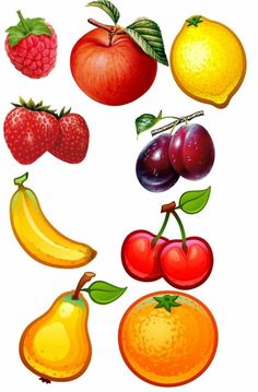 an image of fruits and vegetables on a white background