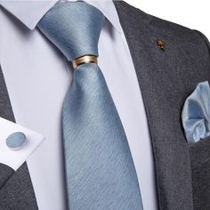 The Professor Collection is sure to graduate you from regular to classy! It features a solid baby blue pattern. To add a little pop to your black or gray suit, this set also includes a standard size matching pocket square and cufflinks. As an added bonus, this set also includes tie ring that is covered in meticulously selected crystals in a prong setting and polished to ensure a brilliant shine. Specifications Ties Type: Neck Tie SetSize: One SizeModel Number: JZ04-7148Pattern Type: PlainColor: Blue Pocket Square, Mens Accessories Necklace, Mens Accessories Bracelet, Tie Ring, Pocket Square Styles, The Professor, Luxury Ties, Tie For Men, Silk Pocket Square