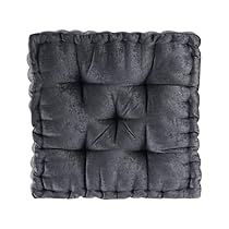 the square cushion is made out of black material