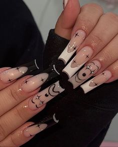 Cute French Tip Nail Ideas, Nail Designs Flowers, Cute French Tip, Tip Nail Ideas, French Tip Nail Ideas, Black White Nails, Nail Board, Zebra Nails, Sassy Nails