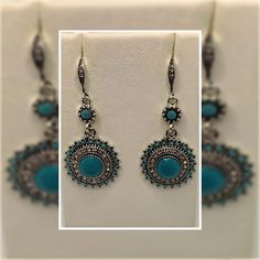 🐣. Offer Xtras! Bohemian Dangling Earrings make with beautiful stones for $5.00 #foxfur #trendy #blackfashion #accessories #africanfashion #womensfashion #uniquestyle #chic #ladiesfashion #womensclothing Turquoise Costume Jewelry Earrings For Gift, Handmade Blue Costume Jewelry Earrings, Turquoise Teardrop Metal Jewelry, Nickel-free Turquoise Costume Jewelry, Turquoise Metal Drop Earrings, Turquoise Dangle Metal Jewelry, Turquoise Metal Dangle Jewelry, Nickel-free Turquoise Crystal Earrings For Gift, Stone Setting Drop Earrings