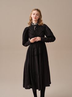 Elegant Historical Dress For Vintage Events, Elegant Dress With Historical Design For Vintage Events, Elegant Victorian Dress For Vintage Fashion, Elegant Victorian Dress With Lace Collar For Vintage Events, Elegant Midi Linen Dress With Ruffles, Elegant Victorian Dress With Historical Design, Cottagecore Victorian Dress With Ruffles For Daywear, Elegant Victorian Dress With Historical Design For Daywear, Cottagecore Vintage Fashion Dress With Ruffles