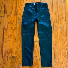 Soo Cute! Never Worn, Sz. 0, Leather Pants From Kut From The Kloth; Black, Leather, With Deeper Cut Front Pockets; Ankle Zipper; Belt Loop Zipper Belt, Pant Jumpsuit, Leather Pants, Straight Leg, Black Leather, Pants For Women, Zipper, Pants, Leather