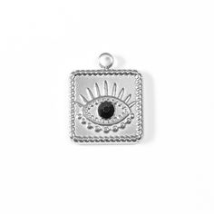 Our new Square Black Stone Evil Eye Heart Charm is the perfect blend of positivity and makes the perfect addition to your chain necklaces and bracelets for the upcoming season! Known as the ultimate guardian against negative energy, this evil eye charm is more than just an accessory, its a symbol of protection and positivity! Made with our proprietary blend of surgical-grade stainless steel designed for everyday wear, your customers have quality, style, and comfort all in a single charm. Waterpr Goth Pendant, Goth Ring, Goth Earrings, Rose Gold Charms, Necklace Box, Evil Eye Charm, Chain Necklaces, 925 Sterling Silver Chain, Stainless Steel Pendant