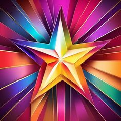 a colorful star with many different colors