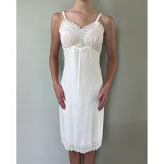 Womens Vintage Ivory Cotton Slip Dress By Missy Lynne Elite Lingerie Slip Sz Sm Brand: Missy Lynne Size: Small Color: Ivory Measurements: - Bust: 34 - Waist: 29 Inches - Hips: 34 Inches Condition: Excellent Condition With No Tears, Rips Or Damage. There Is A Tiny Rust Stain On The Strap From The Buckle But It Is Not Noticeable As You Can See From The Pictures. The Straps Could Also Be Easily Switched Out. Making The Slip Perfect! White Slip Dress With Built-in Bra, White Feminine Slip Dress For Sleep, Fitted White Lace Nightgown, White Lace Fitted Nightgown, White Fitted Lace Nightgown, White Lace Trim Slip Dress For Loungewear, Feminine Cream Nightgown With Lace Trim, White Lace Chemise For Bedtime, Elegant White Camisole Sleepwear