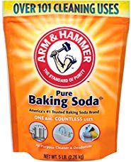 an orange bag of baking soda