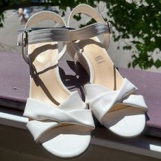 Lovely White Sandals, Very Comfortable. Perfect For Summer. Item Nwt, Ships From A No Pets, Non-Smoke Home. Closure Type: Buckle Shoe Heel Height: 1 1/4 Inches Upper Outer Surf Area: 100% Polyurethene Sole Outer Surf Area: 100% Thermoplastic-Rubber Toe Type: Open Toe Shoe Strap Type: Ankle Strap Original Price: $60 At Jcp. Womens Strappy Sandals, White Strappy Sandals, Gladiator Sandals Heels, Gladiator Heels, Braided Sandals, Strappy Wedges, Chunky Sandals, White Sandals, Open Toe Shoes