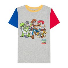 This little and big boy's graphic t-shirt is a must-have for Toy Story fans. Made from soft cotton-jersey for a regular-fit with colorblock accents, it has short sleeves, a large screenprinted front graphic, and a crew neckline. Style it with chinos, cargo shorts, or jeans. Features: Piped, Screen PrintedCharacter: Toy StoryClosure Type: Pullover HeadFit: Regular FitNeckline: Crew NeckSleeve Length: Short SleeveFiber Content: 50% Polyester, 50% CottonFabric Description: JerseyCare: Machine Wash, Screen Printed Tshirts, Big Boys, Toy Story, Kids Boys, Cargo Shorts, Shirts Tops, Screen Printing, Graphic T Shirt, Top Shirt