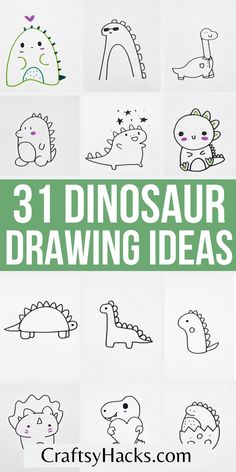 dinosaur drawing ideas for kids that are easy to draw and fun to do with the kids