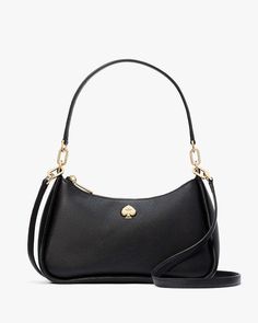 Kayla Small Convertible Shoulder Bag | Kate Spade Outlet Kate Spade Purse Black, Kate Spade Shoulder Bag, Kate Spade Outlet, Kate Spade Purse, Metal Accents, Black Purses, Kate Spade Bag, Metallic Accents, Life I