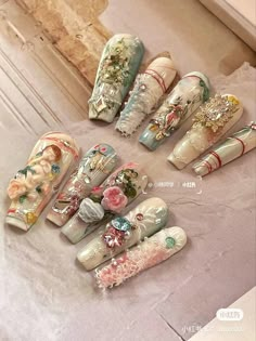 Royalcore Nails, Princesscore Nails, Regency Nails, Vivxue Nails, Marie Antoinette Nails, Tea Party Nails, Rococo Nails, Victorian Nails, Baroque Nails