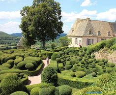 a house surrounded by hedges in the countryside