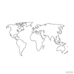 a black and white map of the world