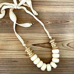 Never Worn Ann Taylor Chunky Necklace. Cream Color Beads With Wood Bead Accents, Gold Tone . Adjustable Tie Ribbon. Smoke Free Home. Everyday Large Beads Necklace, Adjustable Cream Beaded Necklaces With Large Beads, Everyday Beige Jewelry With Wooden Beads, Adjustable Beige Beaded Necklace With Large Beads, Adjustable Cream Jewelry With Large Beads, Adjustable Cream Necklace With Colorful Beads, Beige Large Beads For Gift, Beige Large Beads For Gifts, Adjustable Cream Beaded Chain Necklace