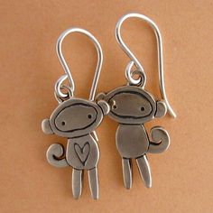 Little Sock Monkey Earrings by marmar on Etsy, $50.00 Monkey Earrings, Sock Monkey, Earrings Sterling Silver, Earrings For Women, Phone Ring, Sterling Silver Earrings, Women's Earrings, Dangle Drop Earrings, Socks