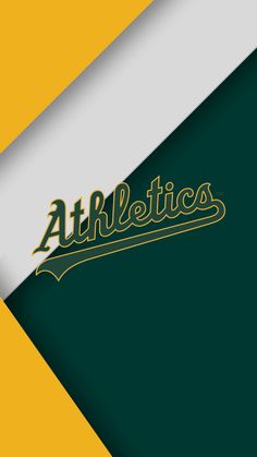 an image of the oakland athletics logo on a green and yellow background