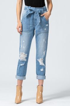 High Rise Paper Bag Skinny Jeans Paper Bag Jeans, Utility Jeans, Bag Jeans, Juniors Jeans, Jeans Online, Colored Denim, Tie Belt, Ripped Jean, High Jeans