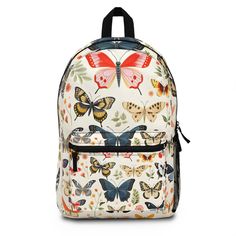 Embrace your free-spirited style with this charming boho butterfly backpack! Perfect for everyday use or festival adventures, this backpack features a whimsical butterfly design that adds a touch of nature-inspired beauty to your ensemble. The spacious interior provides ample room for all your essentials, while the adjustable straps ensure a comfortable fit. Stand out from the crowd and showcase your unique personality with this eye-catching boho butterfly backpack! Summer Adjustable Backpack, Bohemian Summer Travel Backpack, Outdoor Summer Standard Backpack, Multicolor Travel Backpack For Spring, Spring Travel Backpack In Multicolor, Bohemian School Backpack, Bohemian Multicolor Backpack For School, Butterfly Backpack, Boho Backpack