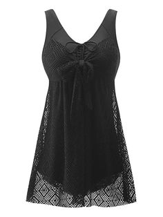 Women's Plus Size Modest Swimwear Bathing Suits Swimdress Black Swim Dress With Built-in Bra For Beach Season, Black Swim Dress For Summer Beachwear, Sleeveless Nylon Swim Dress For Beach, Black Sleeveless Swim Dress For Pool, Black Swim Dress For Spring Swimming, Black Sleeveless Swim Dress For Summer, Sleeveless Nylon Tankini For Summer, One-piece Nylon Swim Dress For Vacation, Fitted Sleeveless Tankini For Beach Cover-up