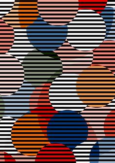 an abstract pattern with circles and stripes