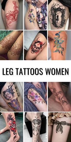 Inner Thigh Tattoos, Cute Thigh Tattoos, Lower Leg Tattoos, Girls Tattoos, Upper Back Tattoos, Flower Thigh Tattoos, Thigh Tattoo Designs, Tattoo Time, Thigh Tattoos