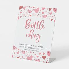 a card with hearts on it that says bottle hug