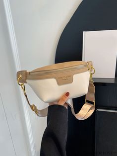 BagForLove - Stylish Color Block Chest Bag for Women with Wide Straps White Mobile Phone Shoulder Belt Bag, White Everyday Pouch Belt Bag, White Belt Bag With Removable Pouch, White Belt Bag With Removable Pouch For Daily Use, White Crossbody Belt Bag For Daily Use, White Everyday Shoulder Belt Bag, White Shoulder Belt Bag For Everyday, Everyday White Shoulder Belt Bag, Trendy White Pouch Belt Bag