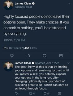 two tweets with the same caption for james clear and other twitter posts