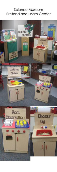 several different pictures of an old fashioned toy stove and oven in various stages of development