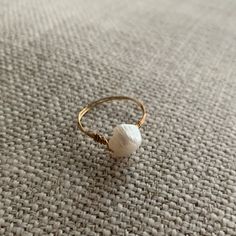 Brand New Pearl Ring With Gold Wire. Everyday Handmade White Rings, Handmade White Rings For Everyday, Handmade White Pearl Promise Ring, Adjustable Minimalist Pearl Promise Ring, Handmade White Stackable Rings For Everyday, Delicate White Stackable Rings, Handmade Dainty White Crystal Ring, Minimalist White Stackable Wedding Rings, Dainty White Pearl Ring For Promise